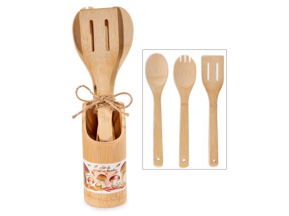 Set 3 utensili con supporto autunnale